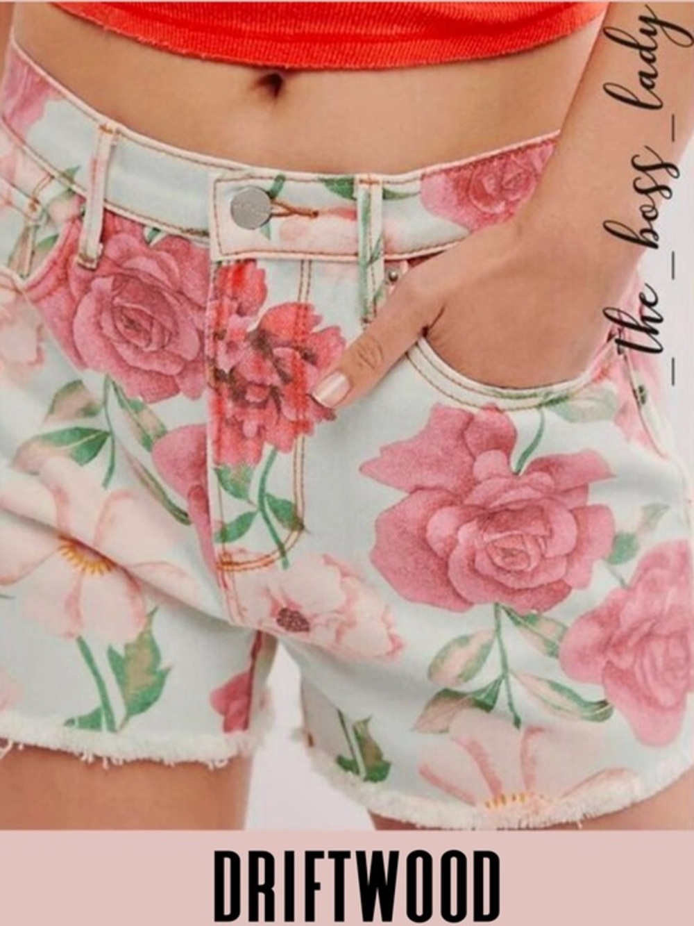 Driftwood floral shorts cotton boho spring summer 28